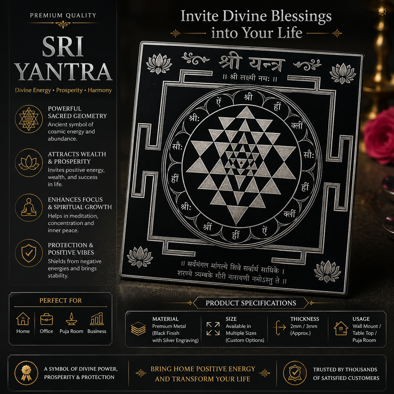 Sri Yantra Digital Download PDF | Sacred Geometry Wall Art | Prosperity & Spiritual Harmony